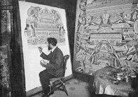 le peintre augustin lesage dans son atelier