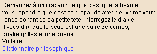 la beauté selon le crapaud