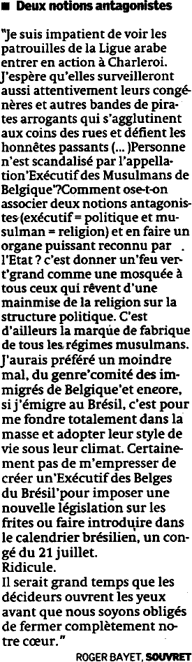 La nouvelle Gazette ( Charleroi) Courrier des lecteurs – 30 dcembre 2002