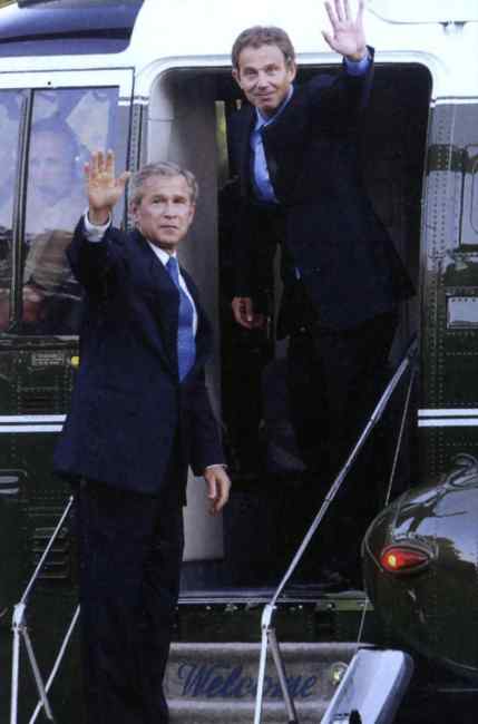 les duettistes Bush-Blair faisant leurs adieux…  la politique !