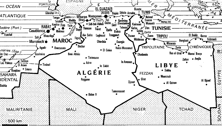 carte du Maghreb