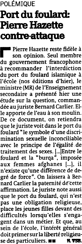 Presse
	belge – 14 septembre 2002