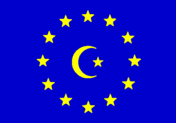 drapeau de l’Union europenne islamique modre