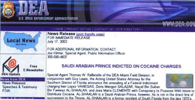 site Internet de la DEA, communiqu relatif au mandat
d’arrt qui a t lanc 
l’encontre d’Al-Shaalan
