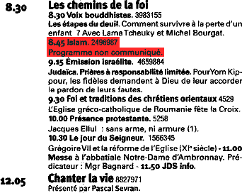 programme du dimanche 19 septembre 2004
