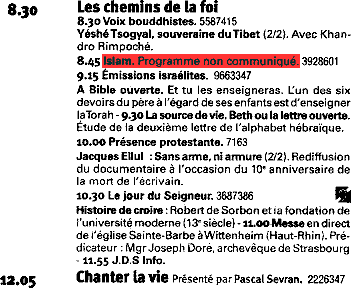 programme du dimanche 24 octobre 2004