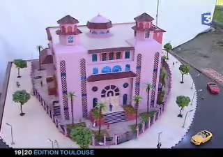 maquette de la mosque du quartier d'Empalot, toulouse, vue de face