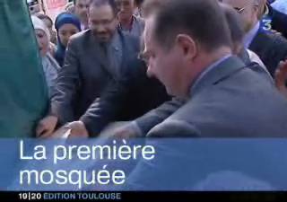 Jean-Luc MOUDENC, maire de Toulouse, pose la la premire pierre de la mosque du Quartier d'empalot  Toulouse