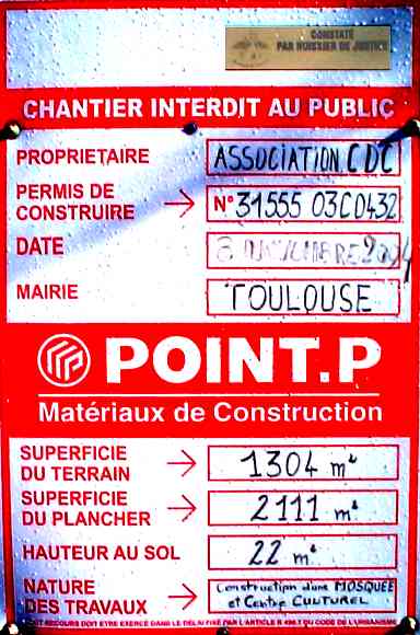 permis de construire de la mosque d'empalot