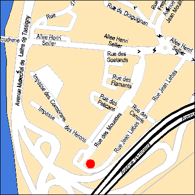 plan de toulouse, fond de la rue Jean Lebas et angle de la rue des Mouettes