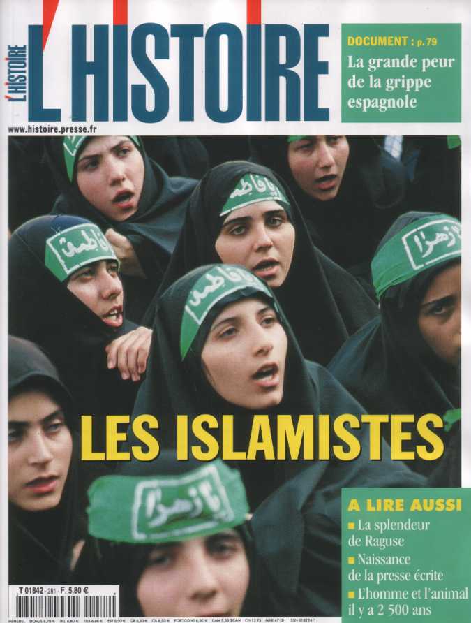 mensuel L'histoire, novembre 2003, N281, Les islamistes