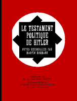 livre : LE TESTAMENT POLITIQUE DE HITLER