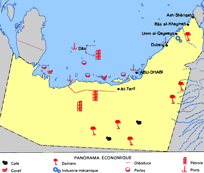 carte des  Emirats Arabes Unis 